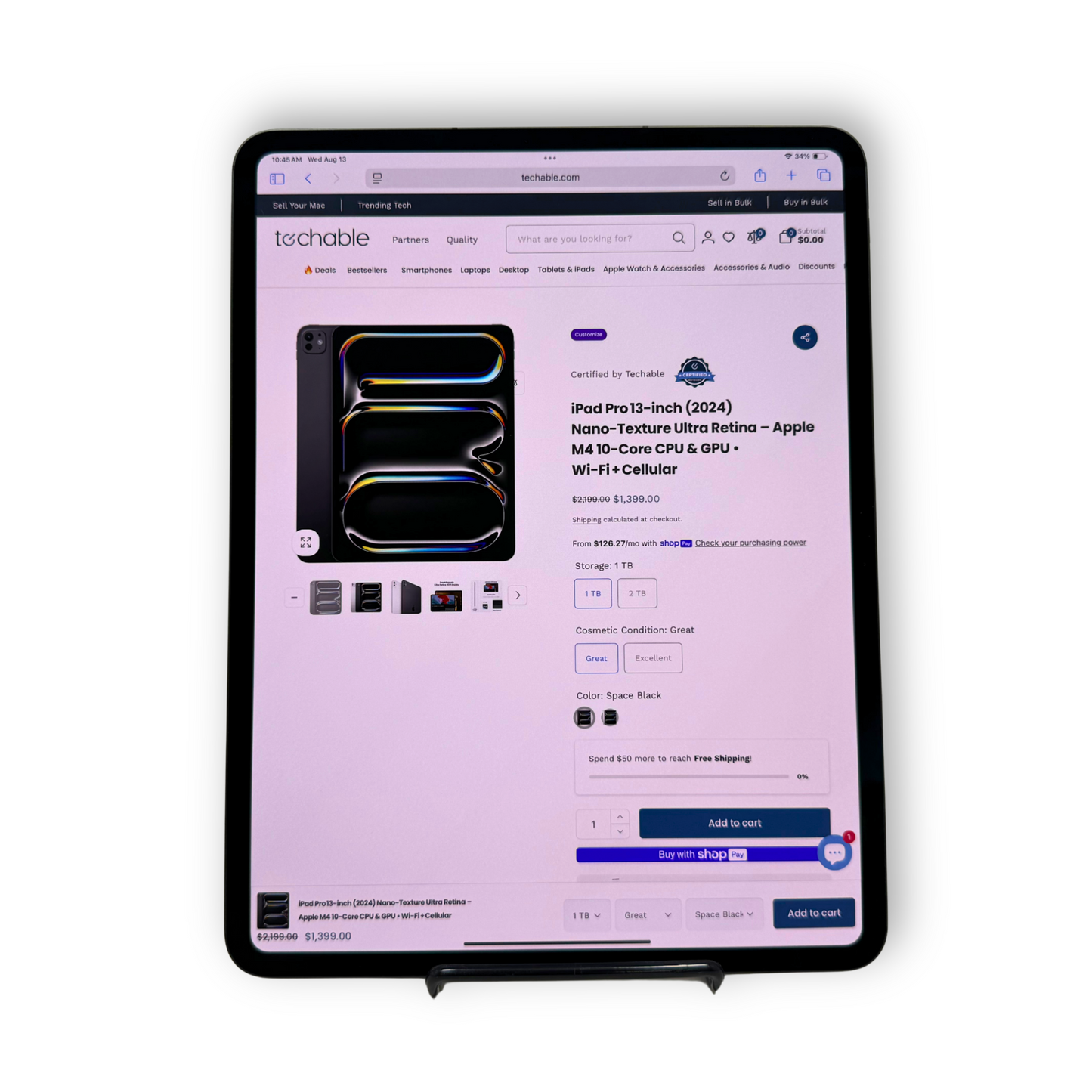 iPad Pro (2024) 11‑inch Ultra Retina – M4 10‑Core CPU/GPU • Cellular 5G – 16GB RAM 1TB SSD • AppleCare+ 5/26