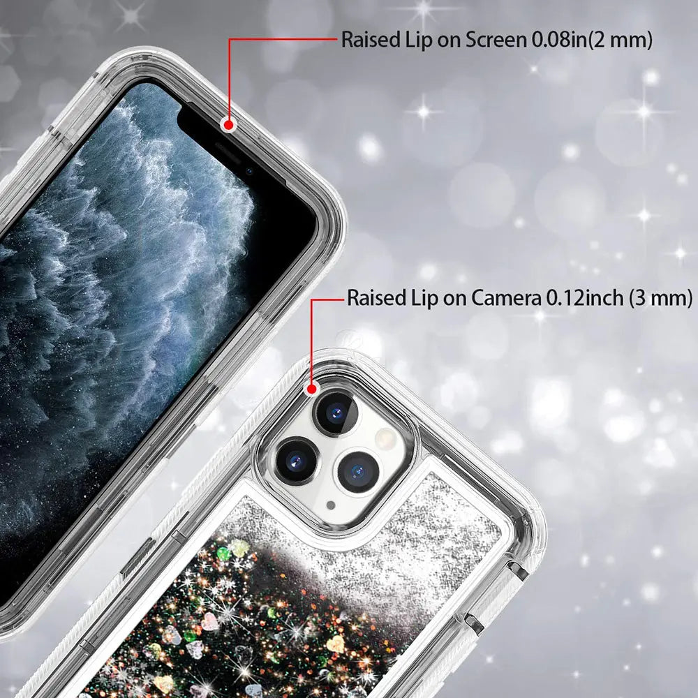 For iPhone 11 case Liquid Glitter Defender Cases