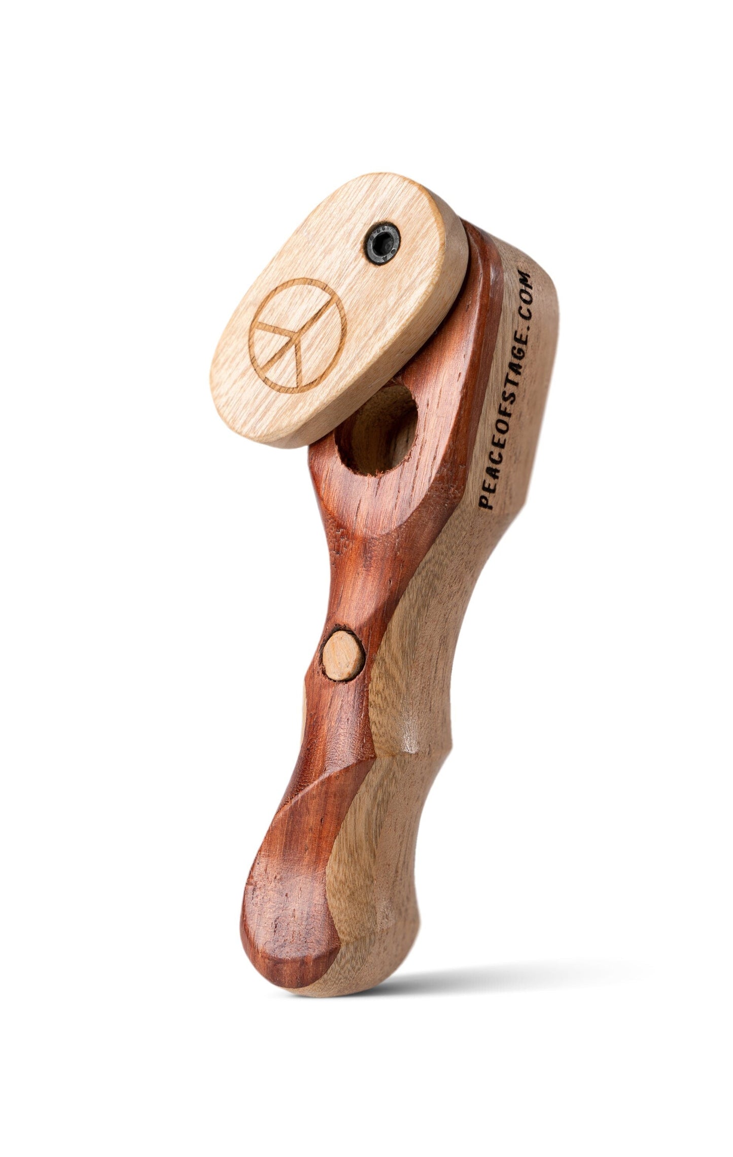 Wooden Peace Pipe with Piece of 1969 Woodstock Stage