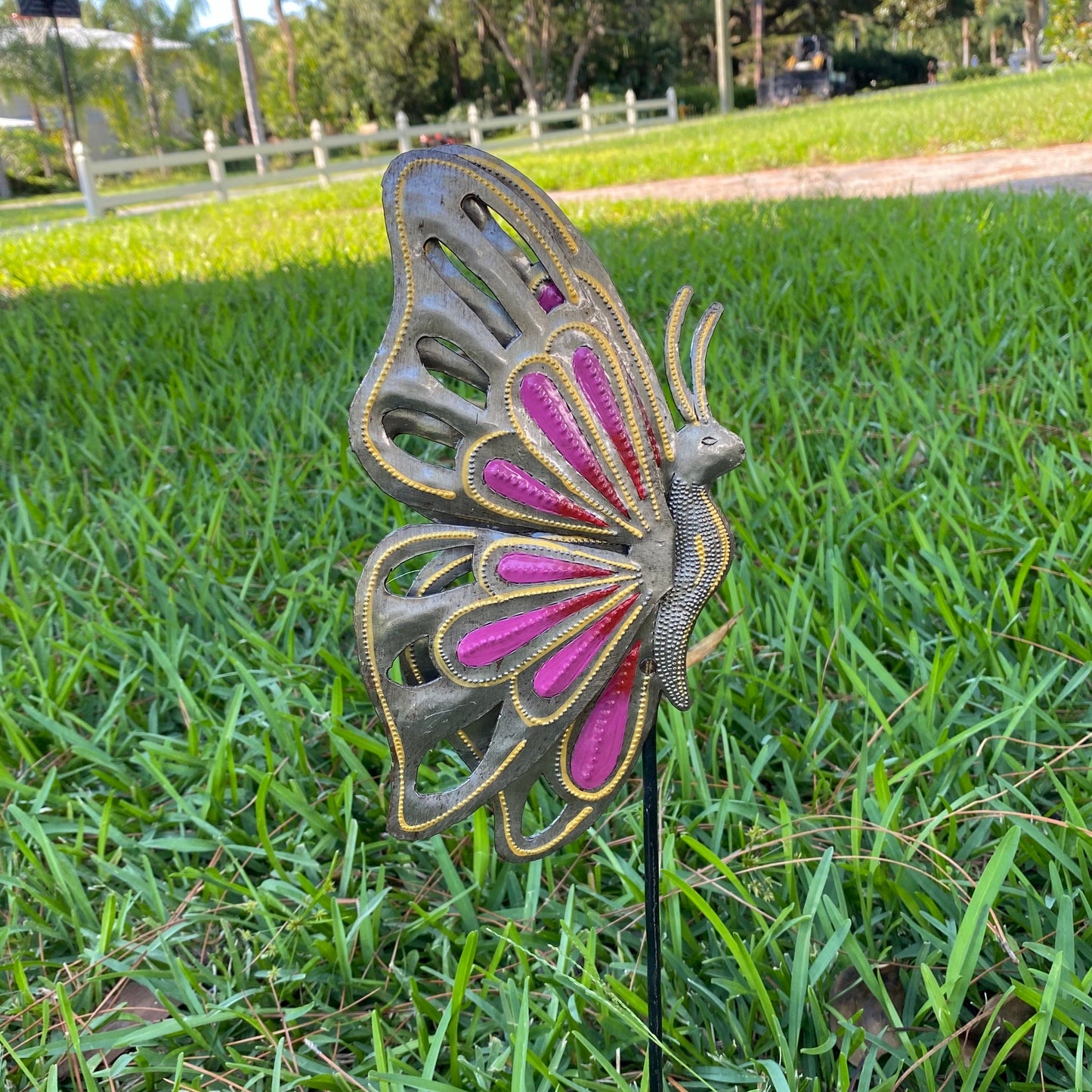 Haitian Butterfly Garden Stake