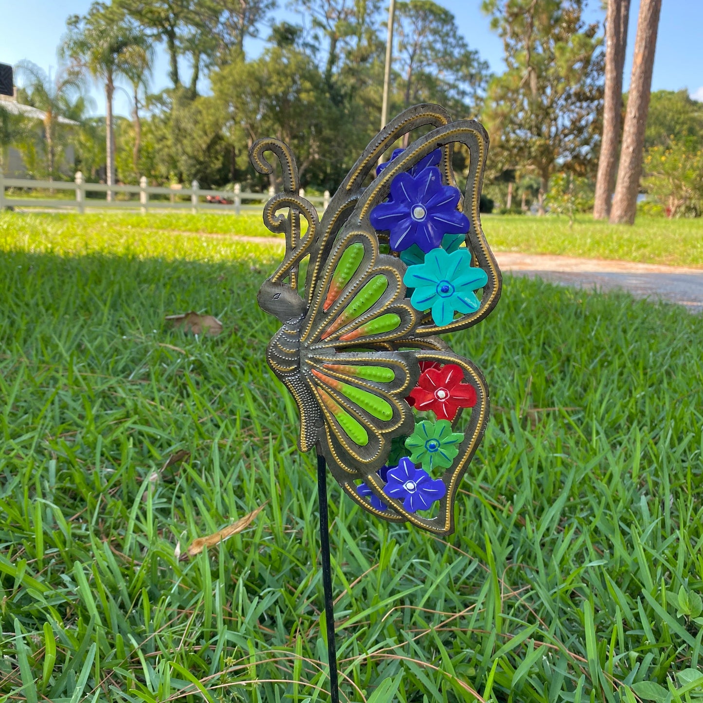 Haitian Butterfly Garden Stake