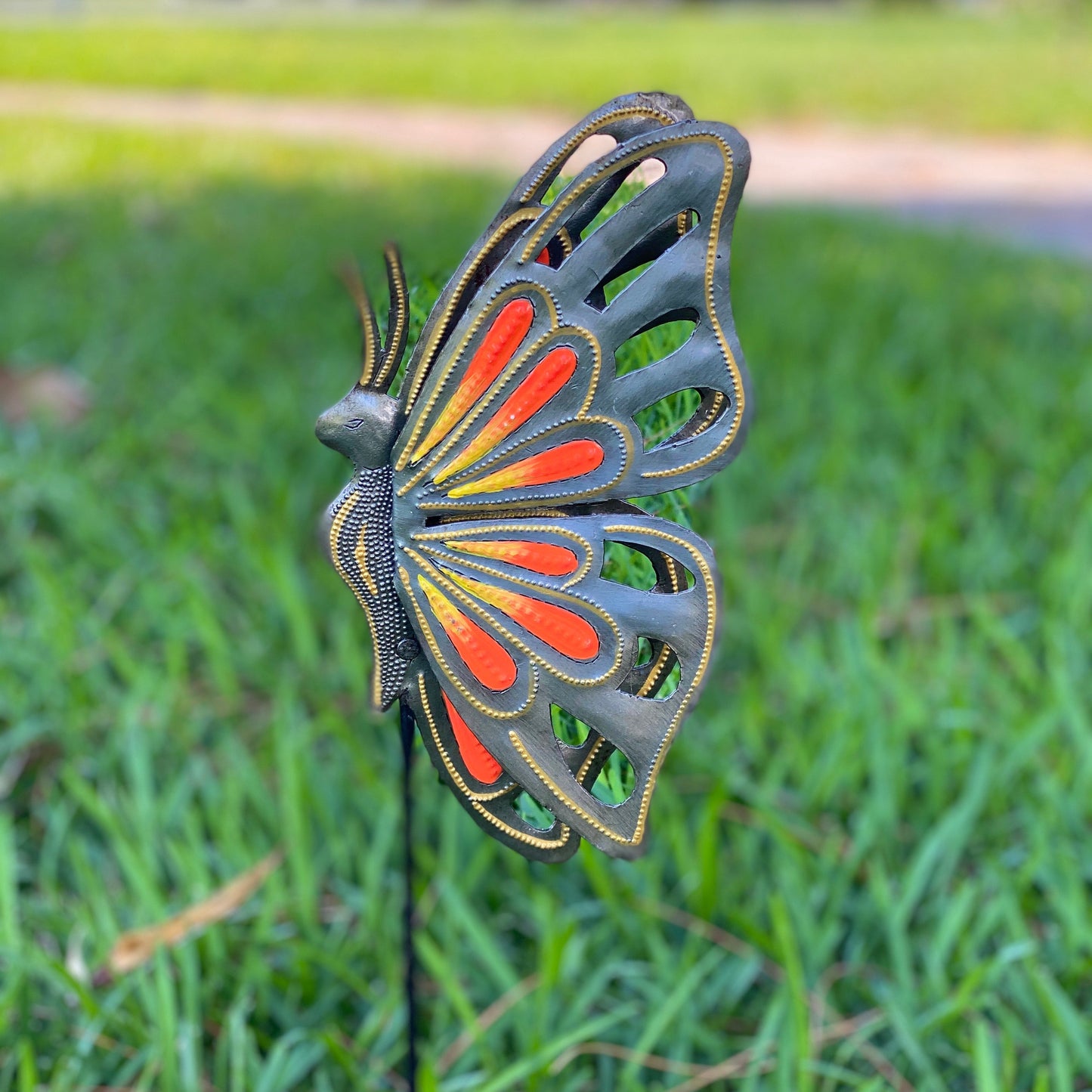 Haitian Butterfly Garden Stake