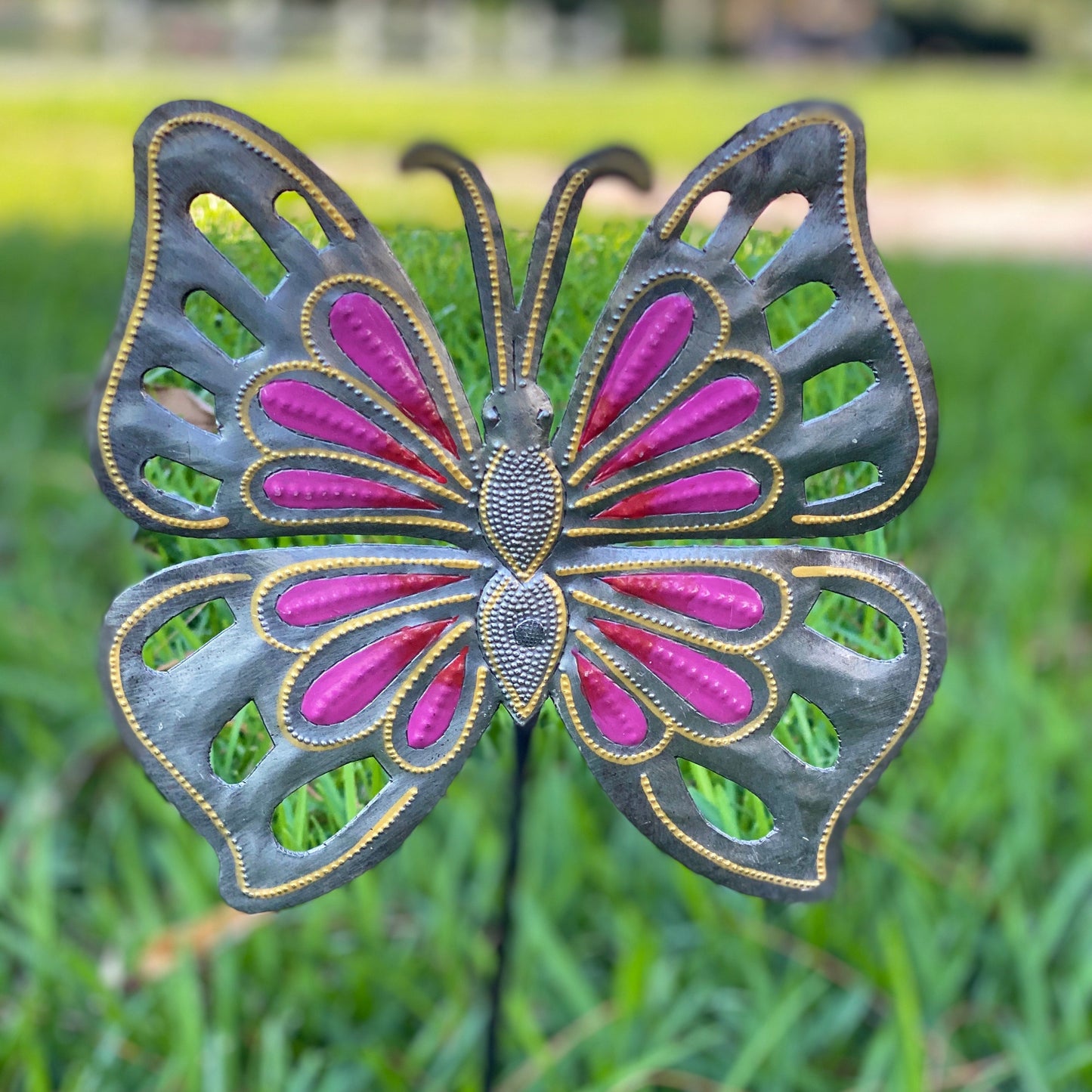 Haitian Butterfly Garden Stake