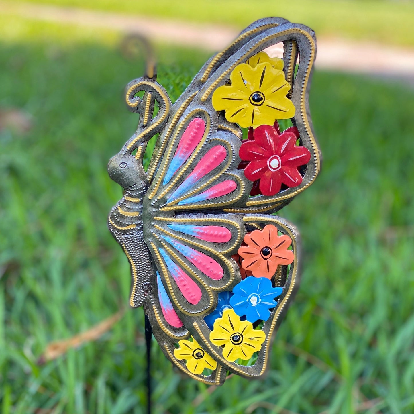 Haitian Butterfly Garden Stake