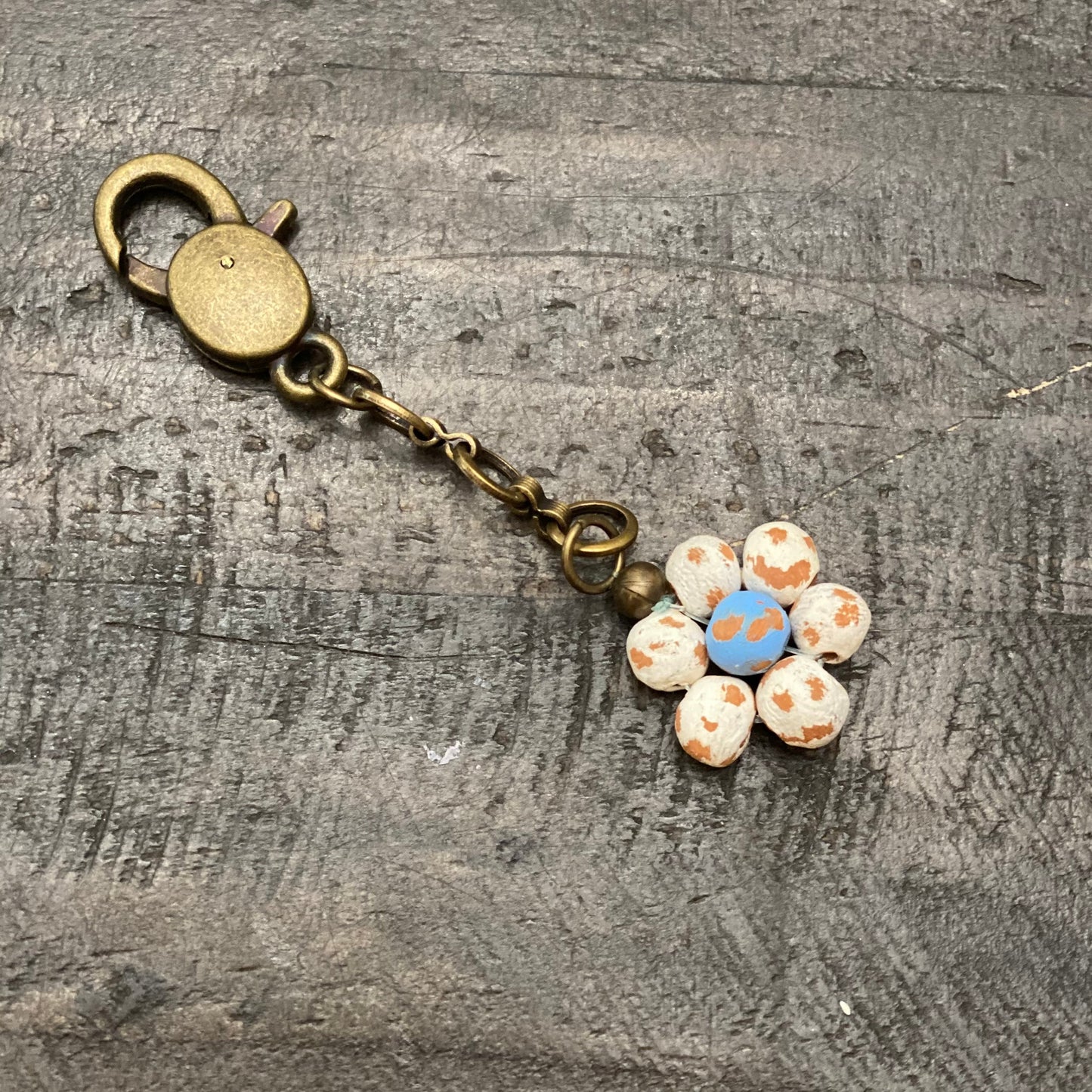 Ceramic Daisy Keychain