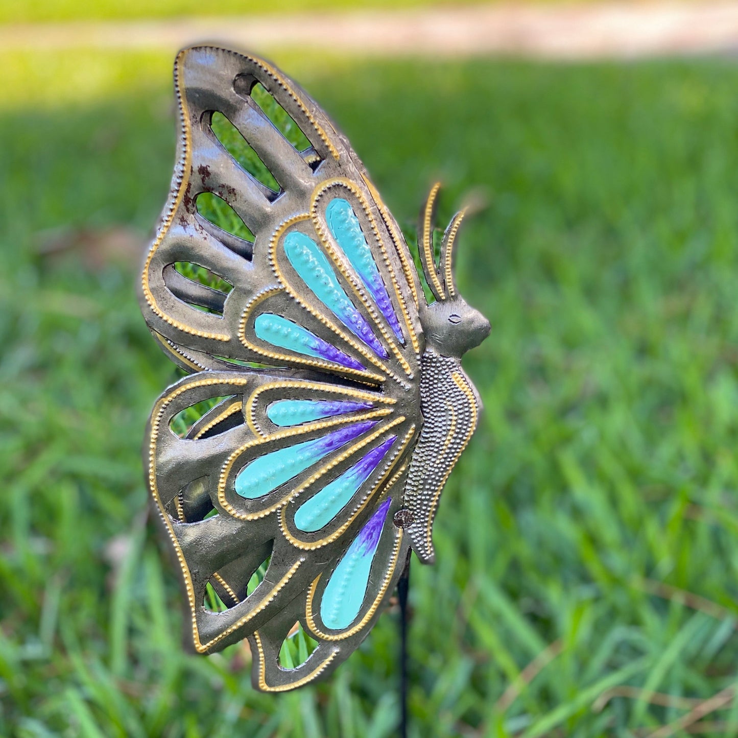 Haitian Butterfly Garden Stake