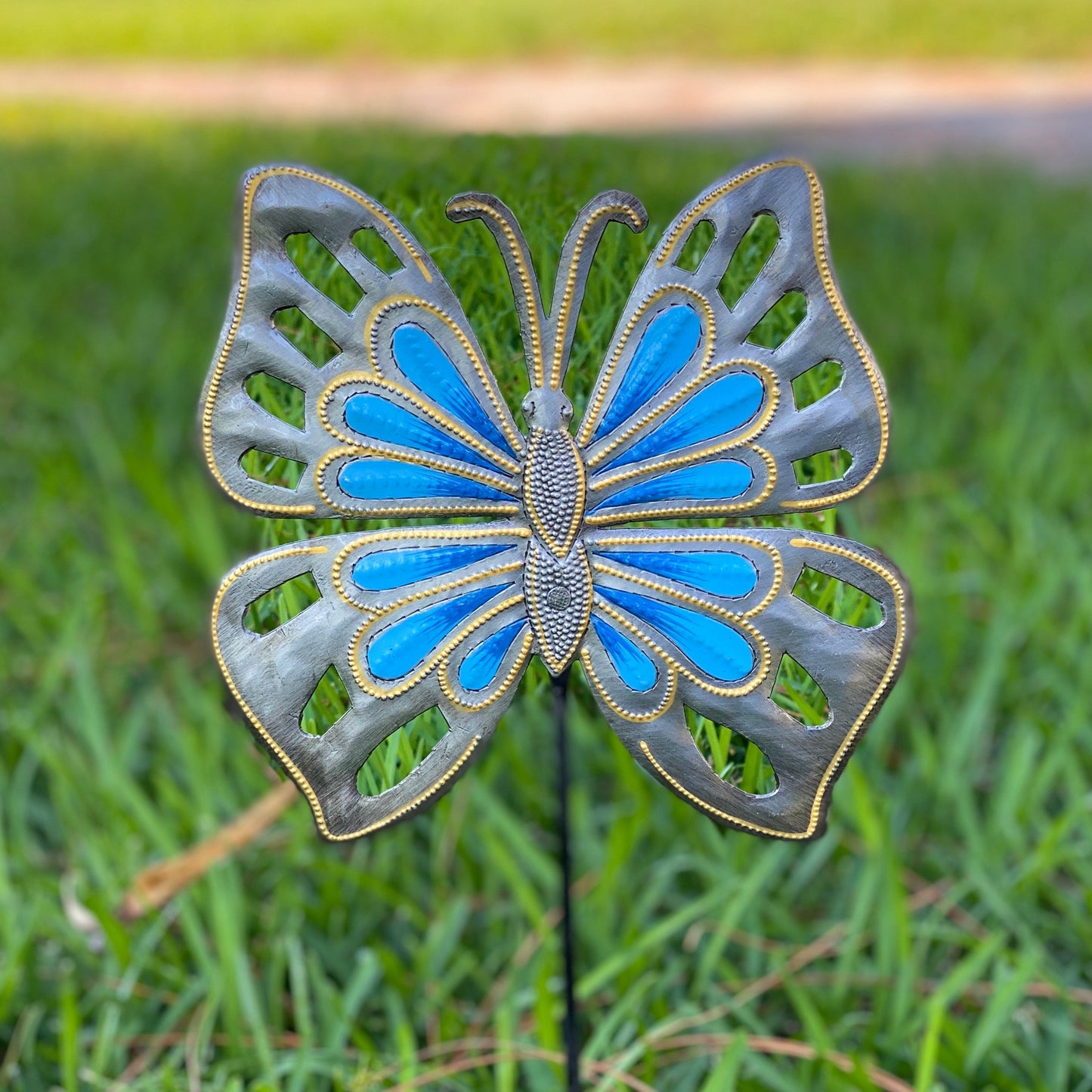 Haitian Butterfly Garden Stake