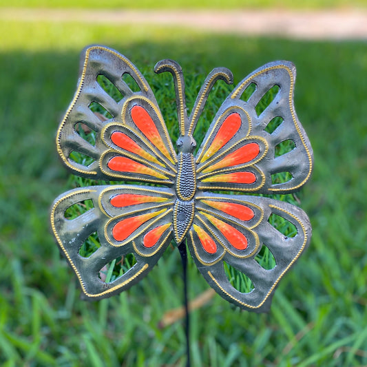 Haitian Butterfly Garden Stake