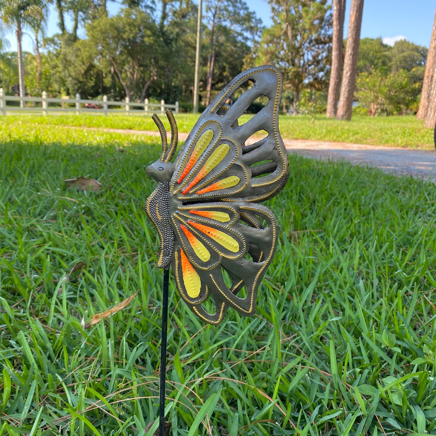 Haitian Butterfly Garden Stake