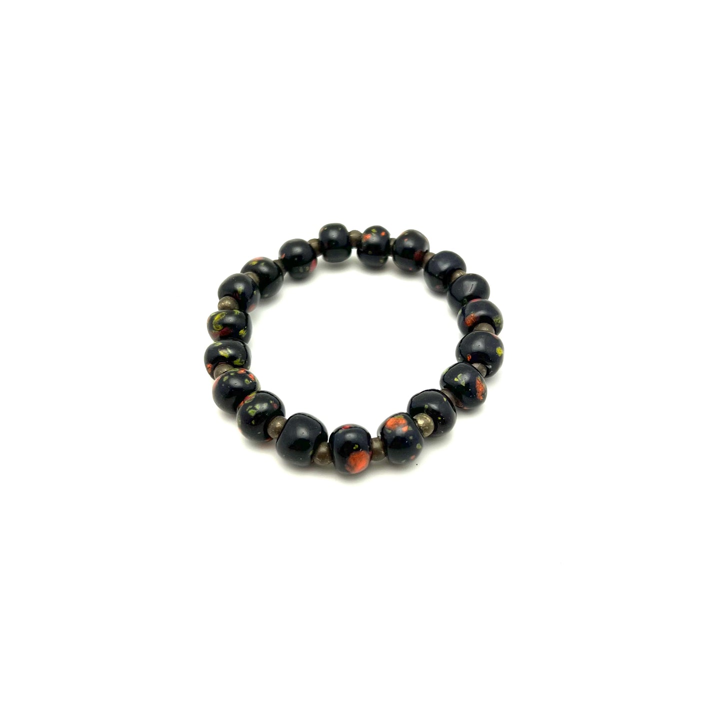 Simple Ceramic Bracelet- Black Speckles