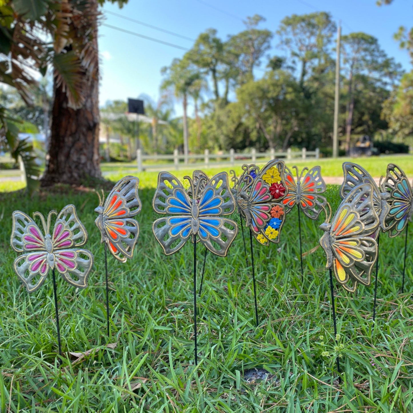 Haitian Butterfly Garden Stake