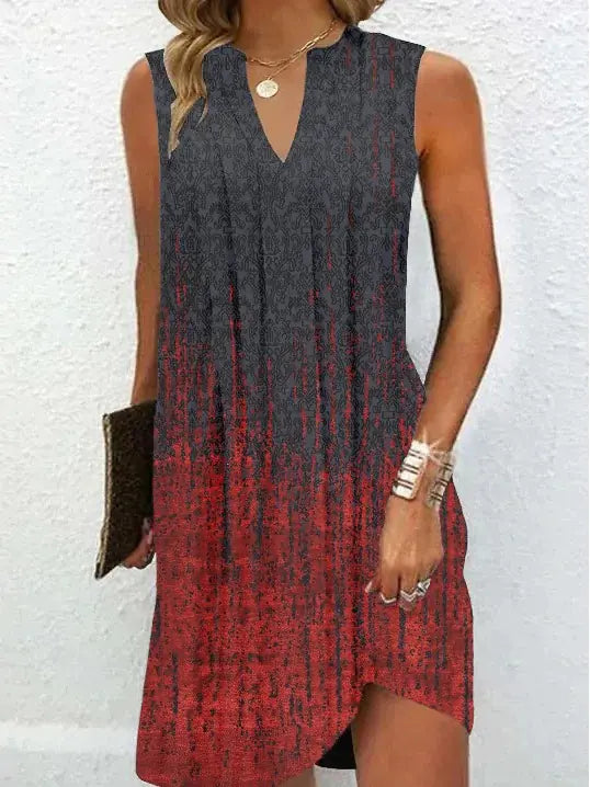 Multi-color A-Line Sleeveless Dress for Women