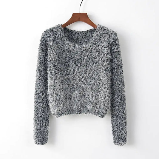Women's Solid Color Round Neck Pullover Sweater