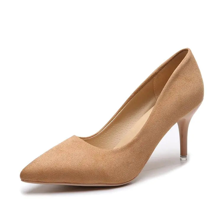 Women's Suede High Heel Pointed Shoes