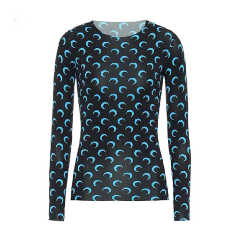 Women's Long-Sleeved Marine Moon T-Shirts & Underwear