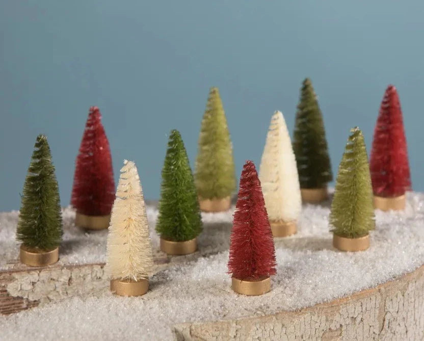 Traditional Bottle Brush Tree Set of 10 by Bethany Lowe Designs