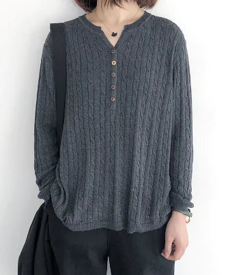 Casual Cotton Knitted Sweater for Women
