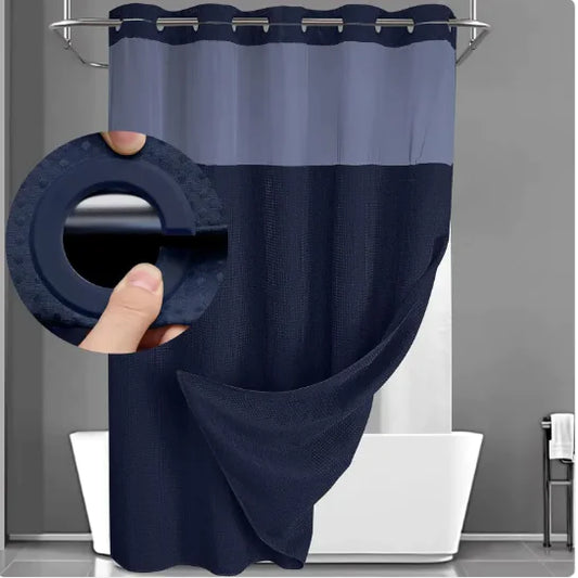 Without Hook Double-Layer Shower Curtain Set