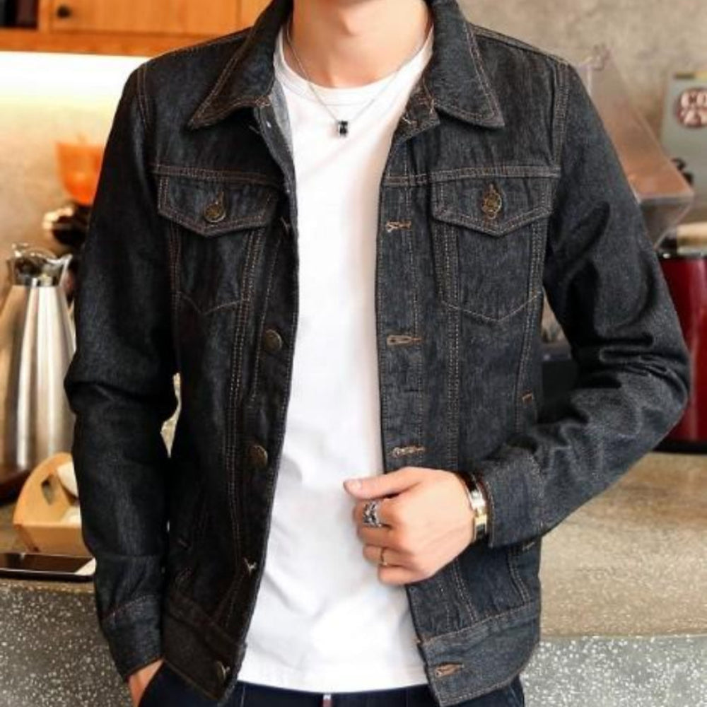 Men Classic Dual Pocket Denim Jean Jacket