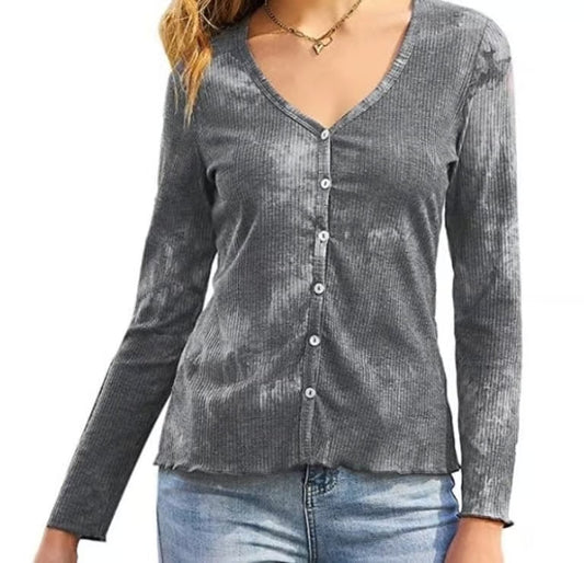 Long Sleeve Button Down Knit Cardigan