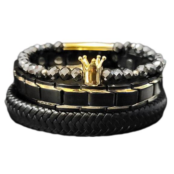 Men's Black Diamond Bracelet Set