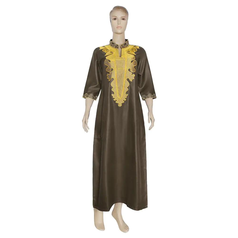 Plus Size Stand Collar Pocket Dress