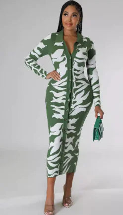 Plus Size Women's Printed Sexy Fashion Dress