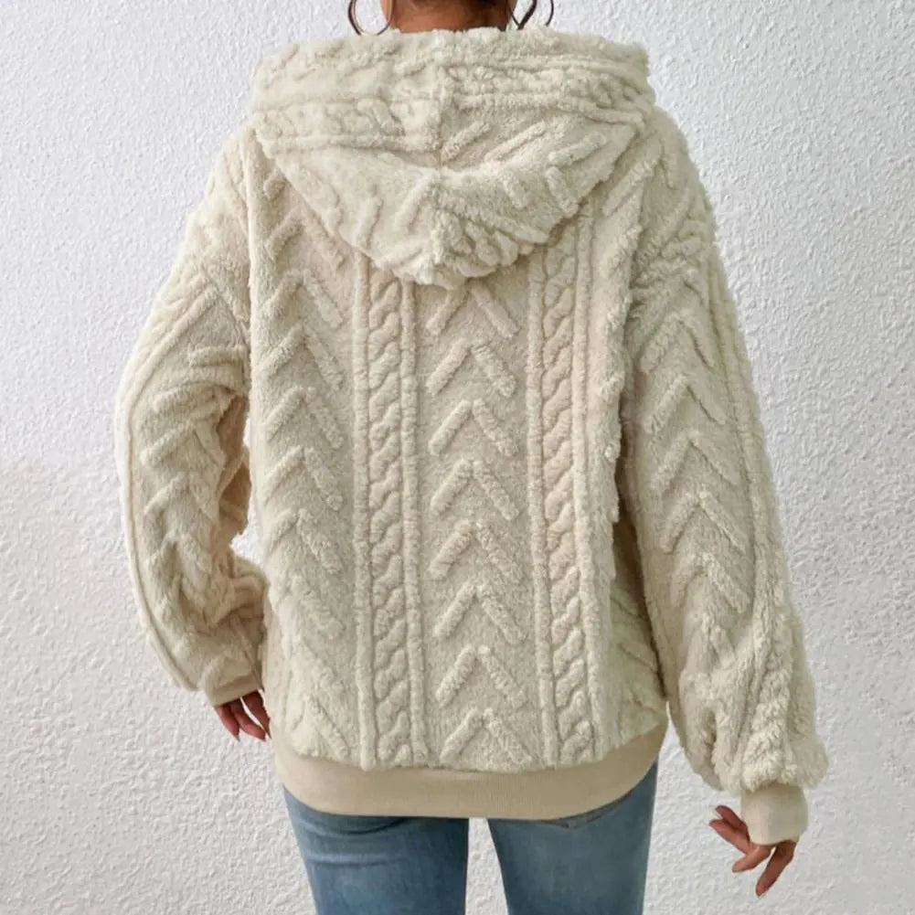 Women's Thick Plush Hoodie Sweatshirt for Autumn Winter