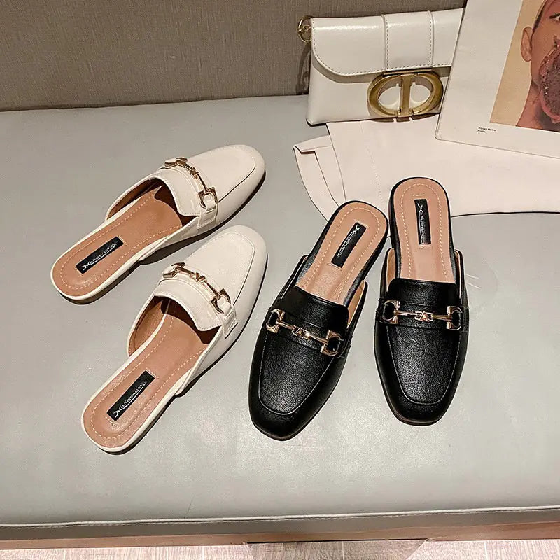 Women's Summer Backless Slippers Fashion Flat Sandals