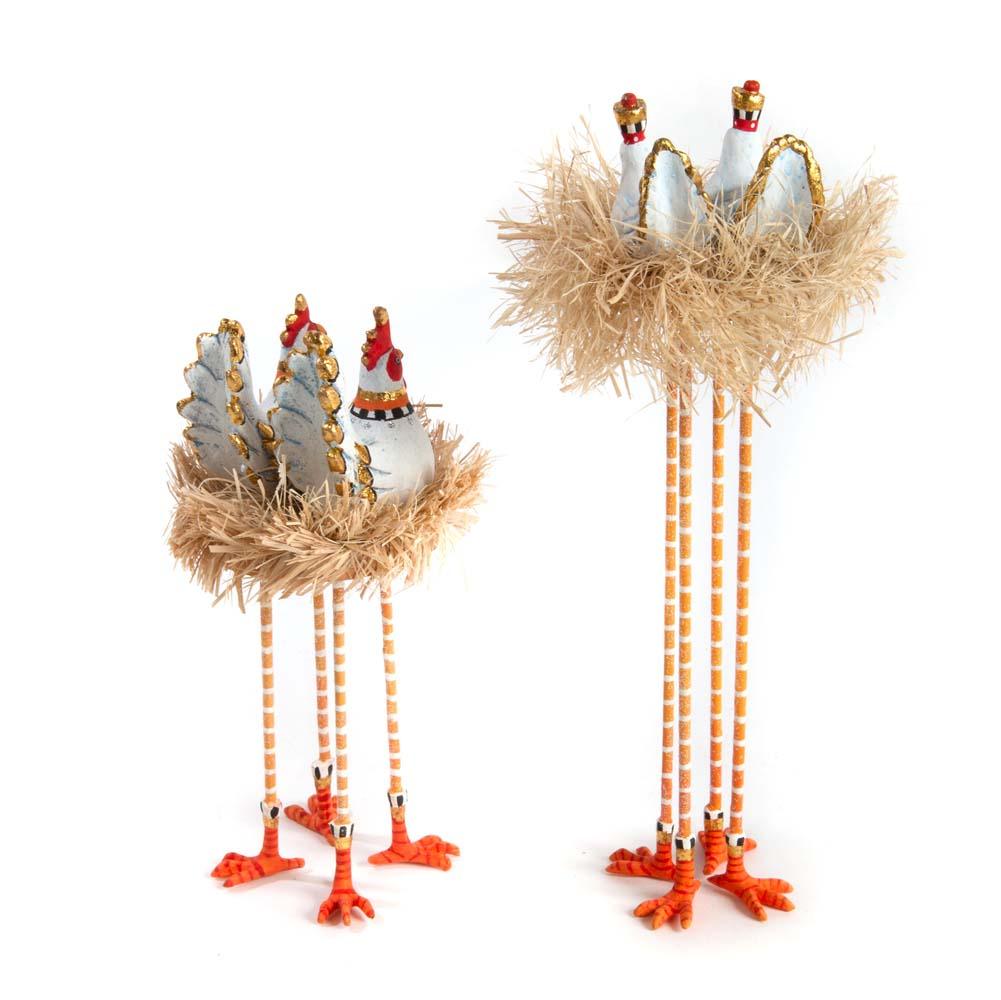Nativity Chicken & Dove Figures by Patience Brewster