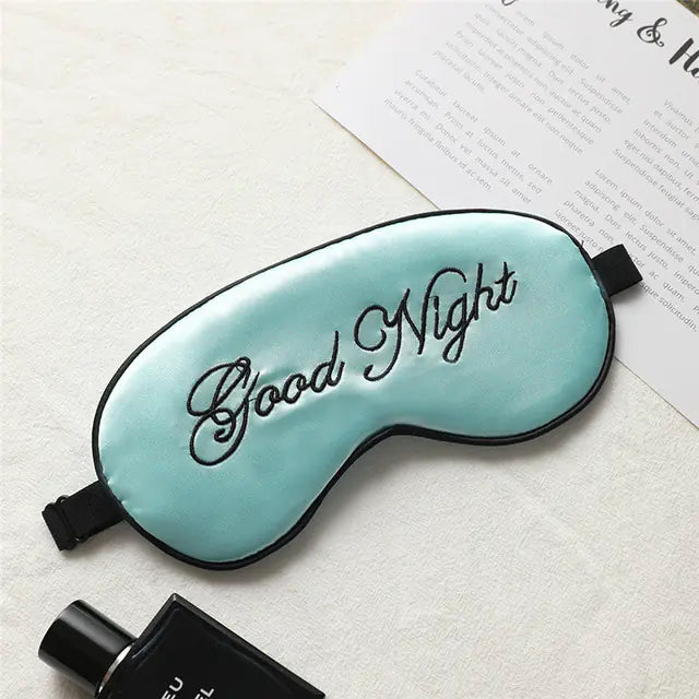 Embroidered Silk Sleep Mask with Adjustable Ventilation