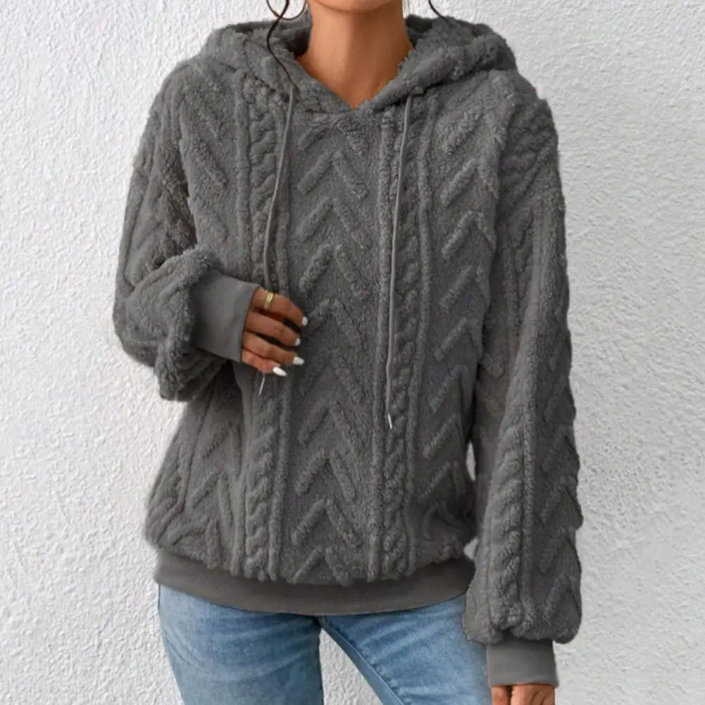Women's Thick Plush Hoodie Sweatshirt for Autumn Winter