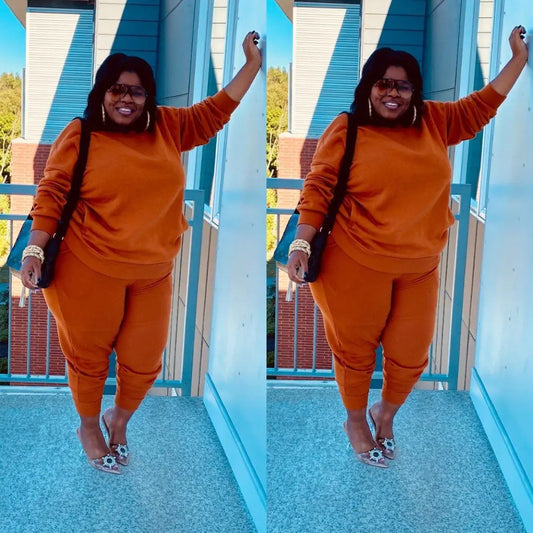 Women's Plus Size Casual Two-Piece Set