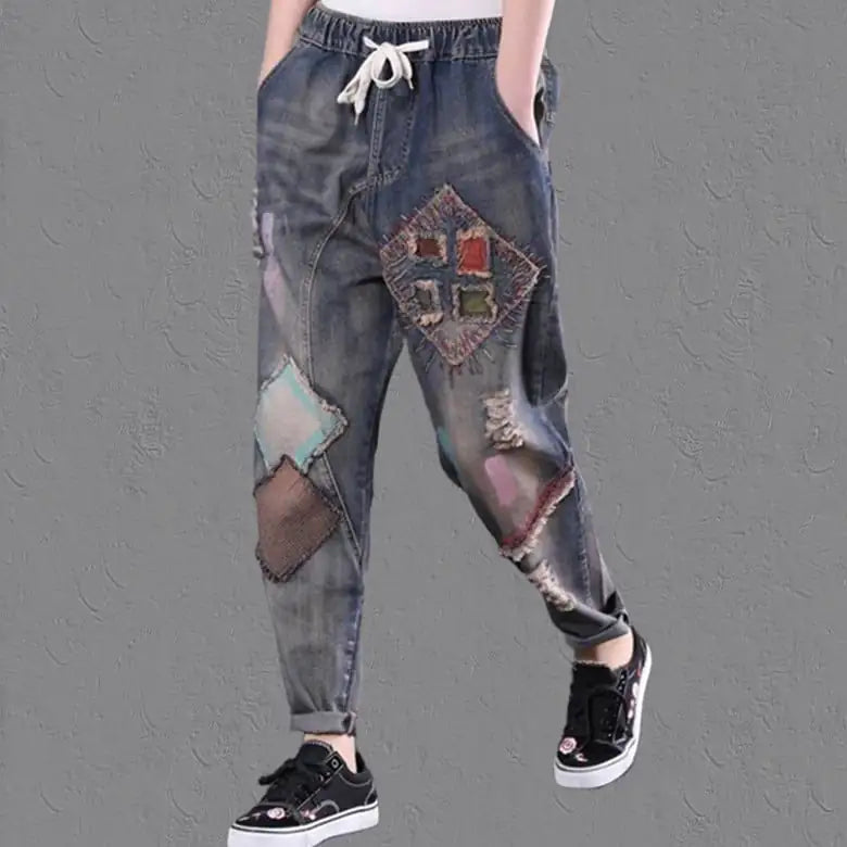 Comfortable Women's Wide Leg Jeans with Elastic Waist