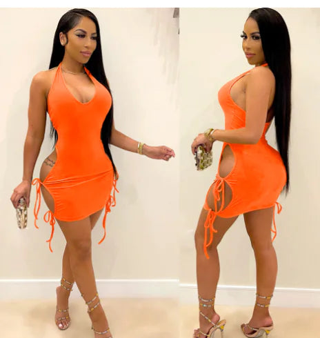 Backless Halter Strap Dress for Women