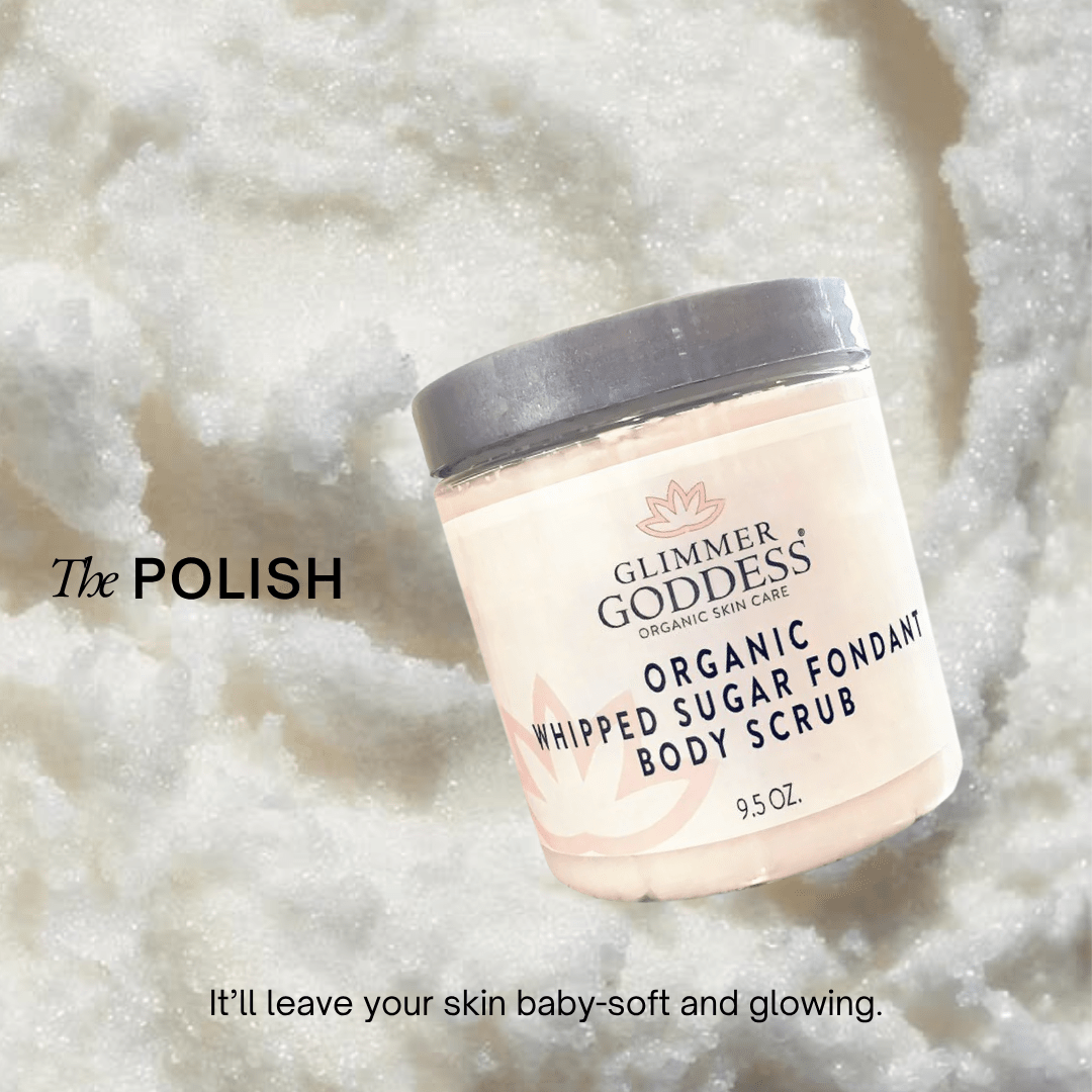 Organic Whipped Sugar Fondant Exfoliating Body Scrub - Crepey Skin Treatment