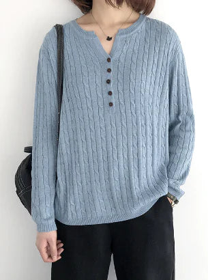 Casual Cotton Knitted Sweater for Women