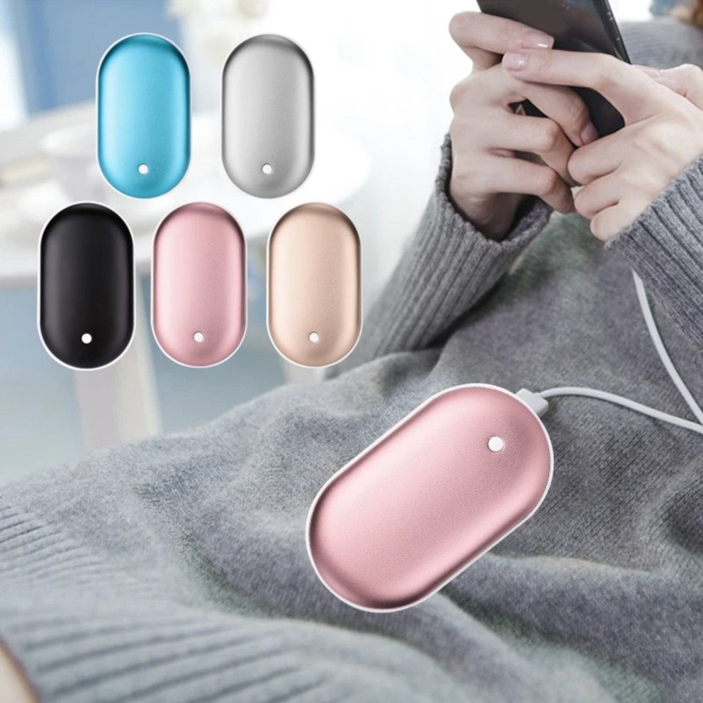 Portable USB Hand Warmer Egg Mobile Phone Battery Bank