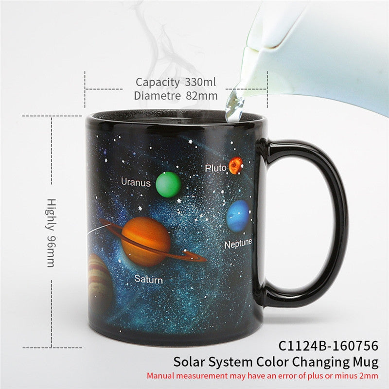 Space Theme Heat Sensitive Color Changing Ceramic Mug