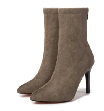 Chic Women's Sock Ankle Boots with High Stiletto Heels