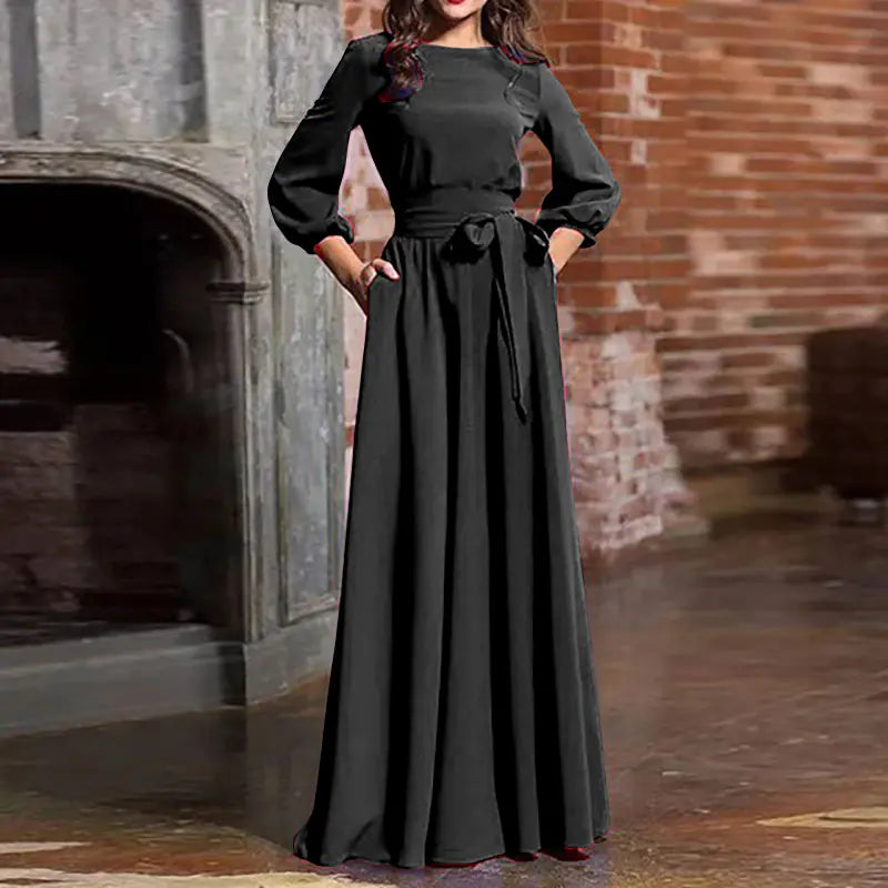 Women's Round Neck Long Dress