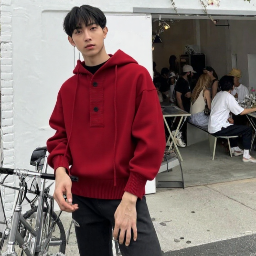 Mens Hooded Pull Over Sweater