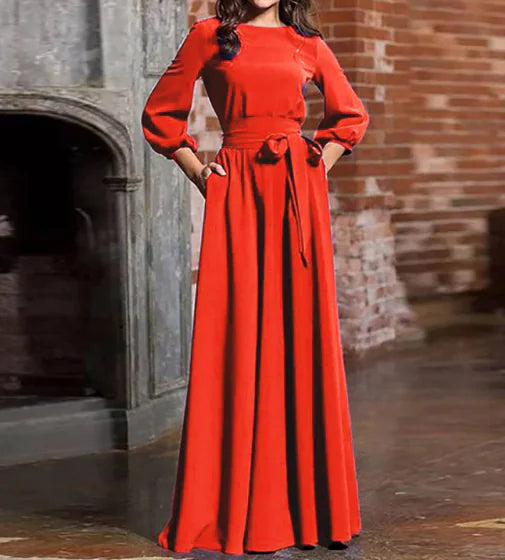 Women's Round Neck Long Dress