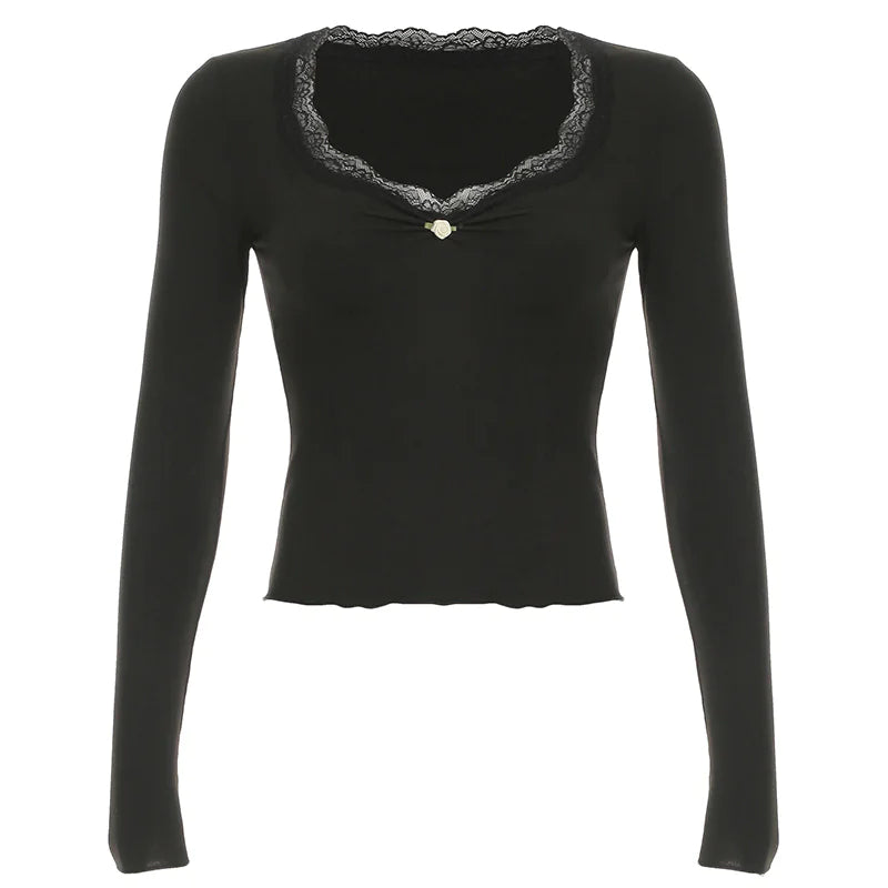 V-Neck Pleated Long-Sleeve Top