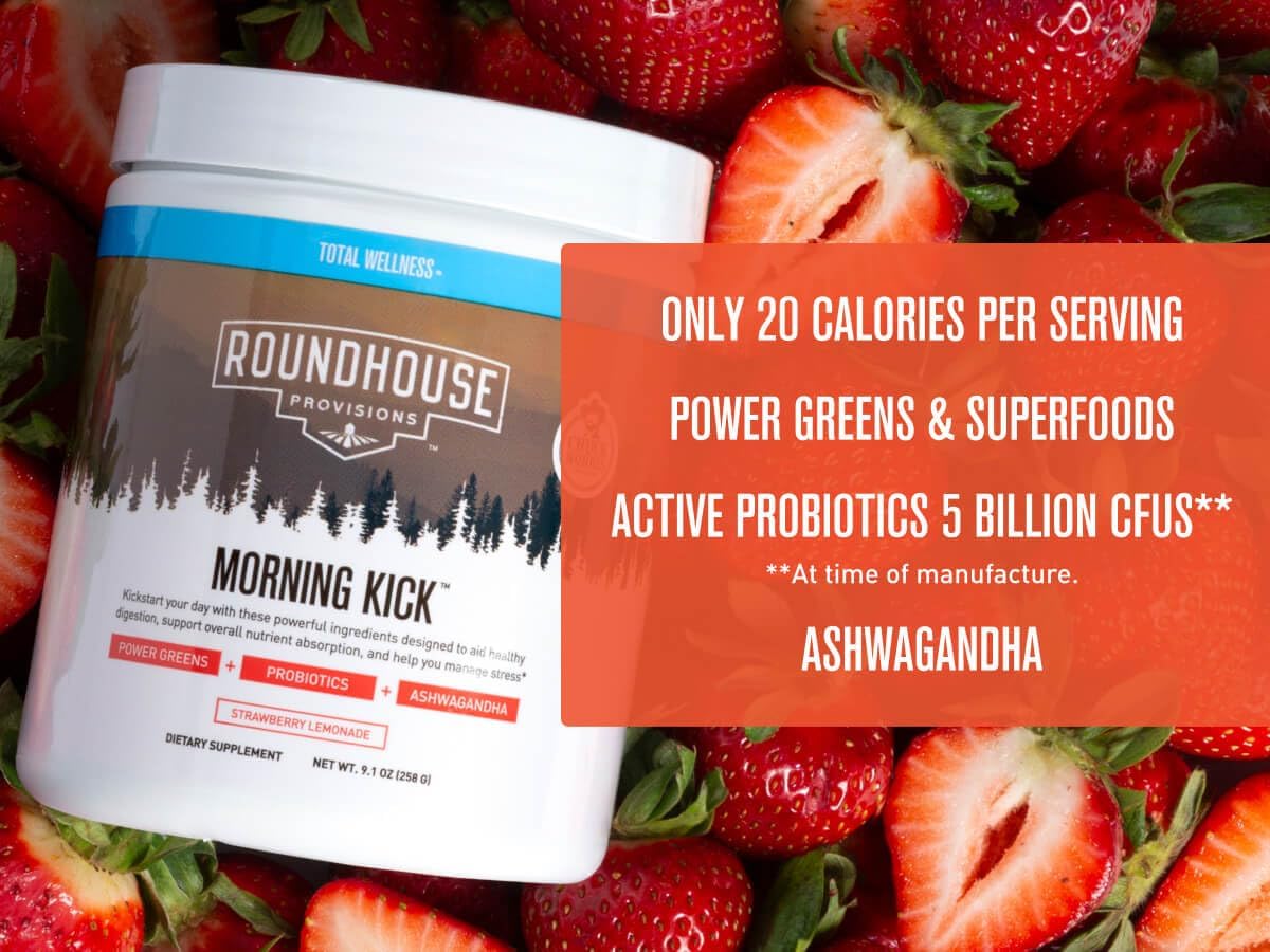 Morning Kick by Chuck Norris – Greens Superfood Powder with Ashwagandha | 30 Servings