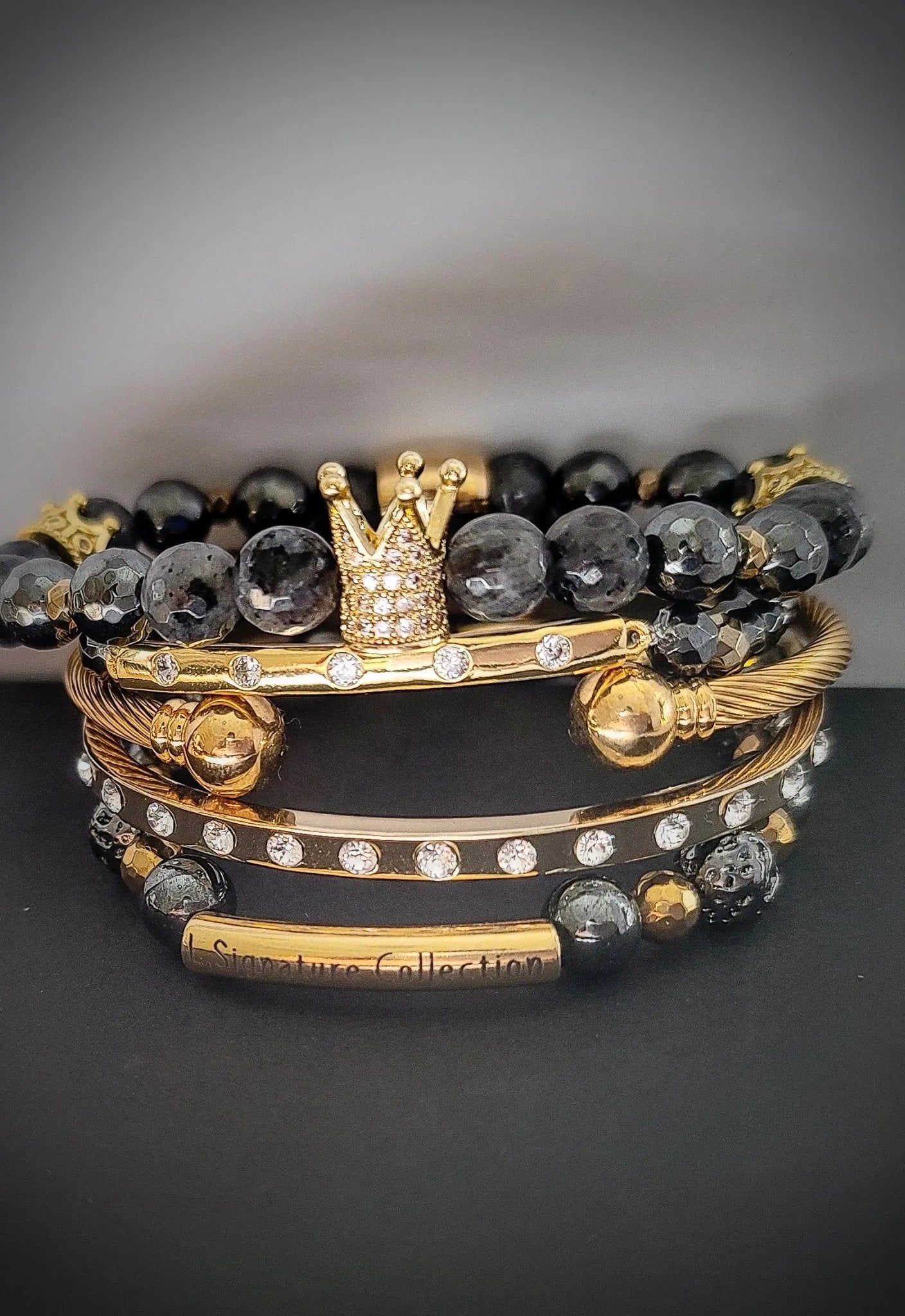 The "Stimulating" Larvikite Crown Bracelet