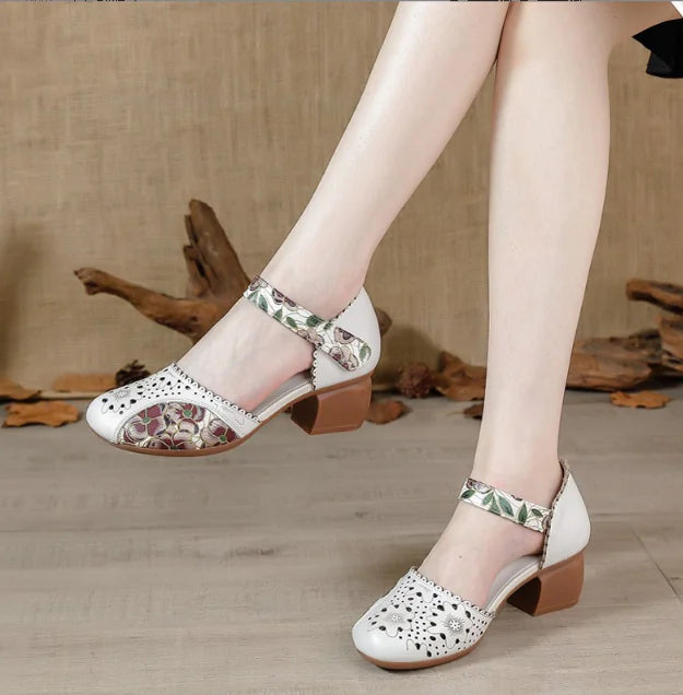 Printed Casual Shoes for Women Chunky Heels