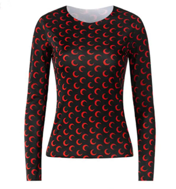 Women's Long-Sleeved Marine Moon T-Shirts & Underwear