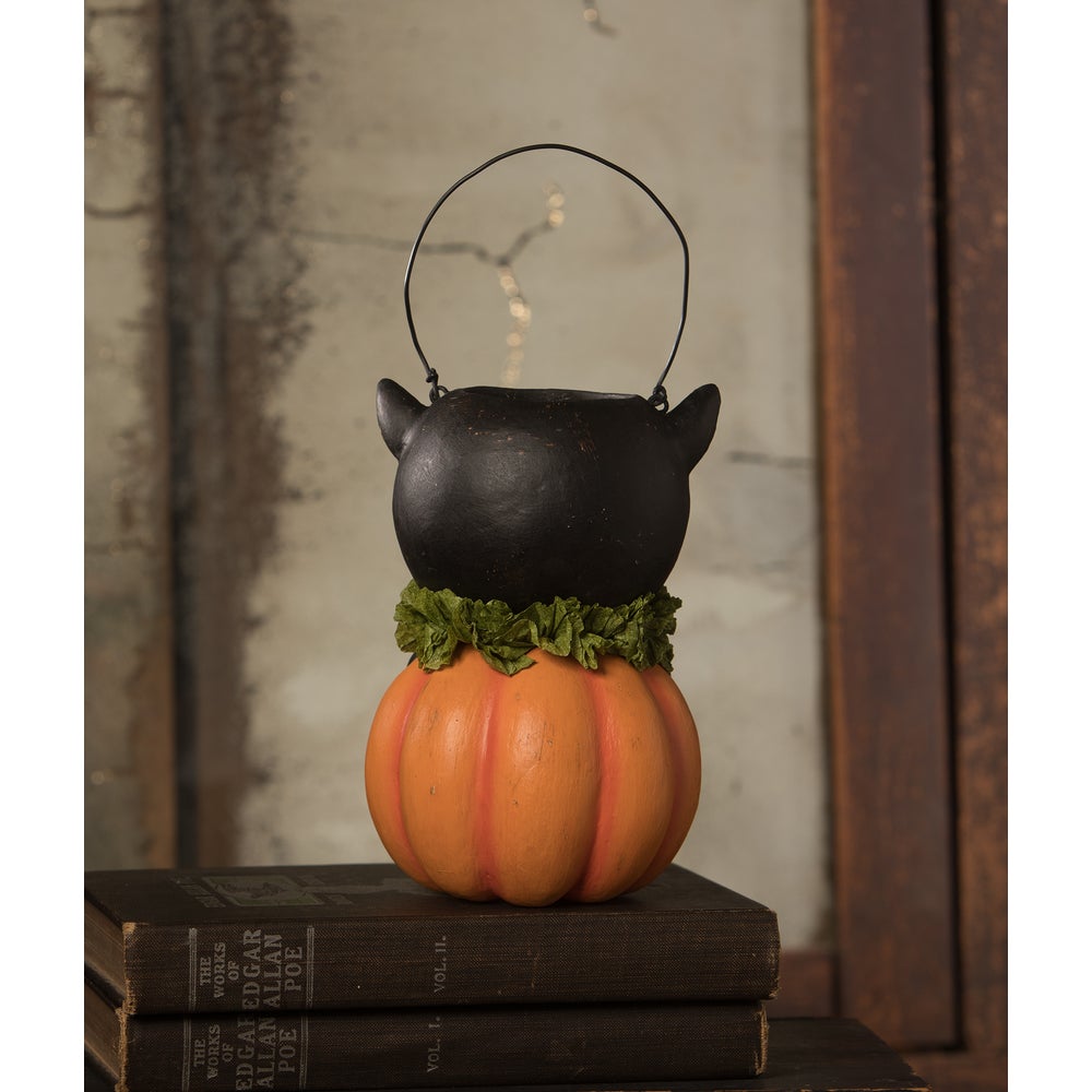 Vintage Black Cat in Pumpkin by Bethany Lowe Designs