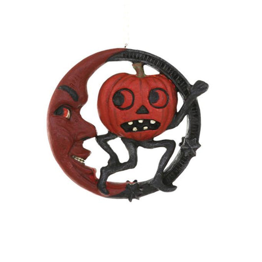 Vintage Halloween Moon & Pumpkin Decor